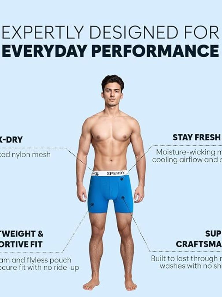 Sperry Men's Boxer Briefs 3 Pack Performance Nylon Mesh Small Nib — image 2 of 6